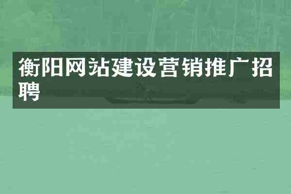 衡阳网站建设营销推广招聘