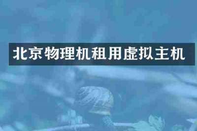 北京物理机租用虚拟主机