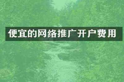 便宜的网络推广开户费用