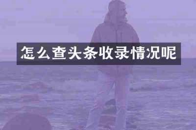 怎么查头条收录情况呢