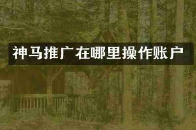 神马推广在哪里操作账户