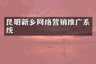 昆明新乡网络营销推广系统