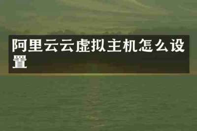 阿里云云虚拟主机怎么设置