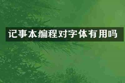 记事本编程对字体有用吗