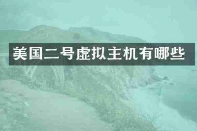 美国二号虚拟主机有哪些