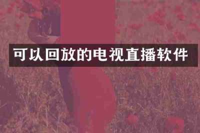 可以回放的电视直播软件