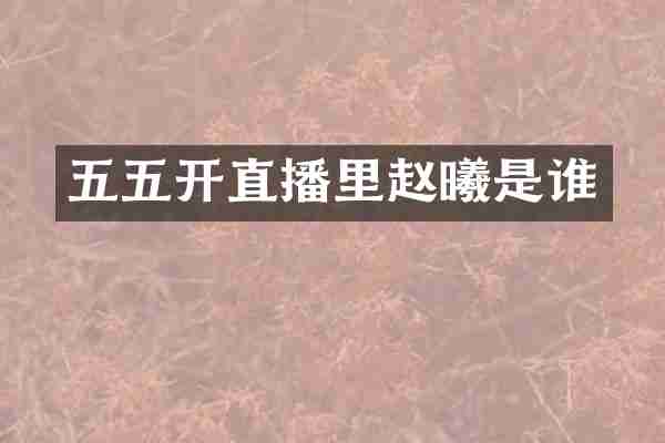 五五开直播里赵曦是谁