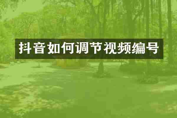 抖音如何调节视频编号