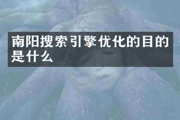 南阳搜索引擎优化的目的是什么