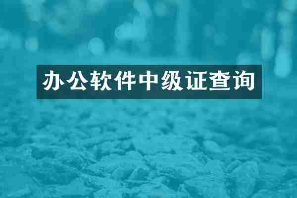 办公软件中级证查询