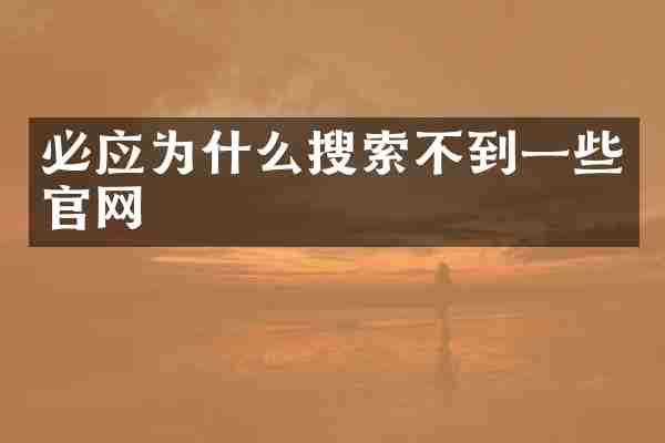 必应为什么搜索不到一些官网