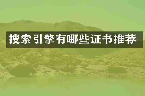 搜索引擎有哪些证书推荐