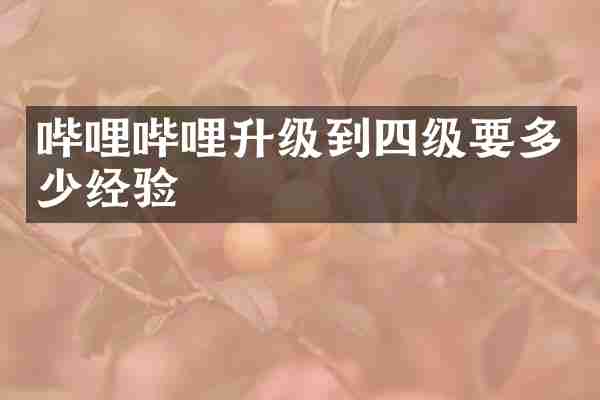 哔哩哔哩升级到四级要多少经验