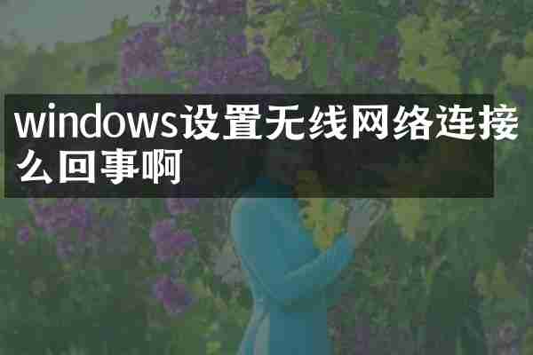 windows设置无线网络连接怎么回事啊
