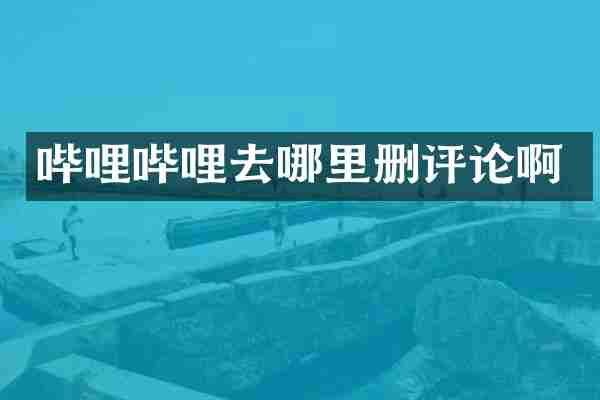 哔哩哔哩去哪里删评论啊
