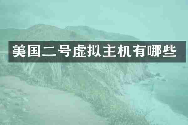 美国二号虚拟主机有哪些