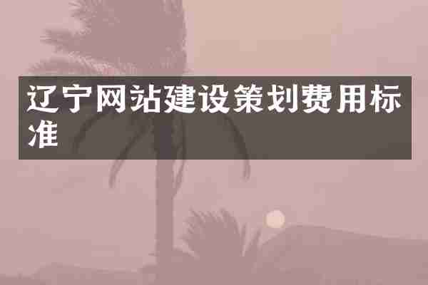 辽宁网站建设策划费用标准