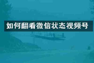 如何翻看微信状态视频号