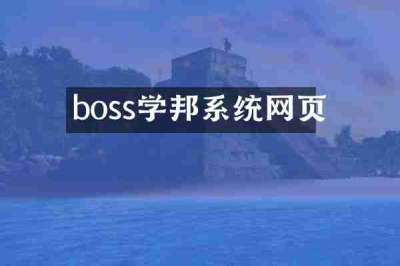 boss学邦系统网页