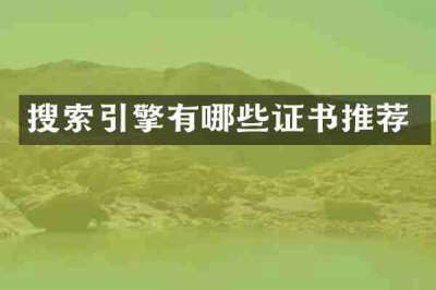 搜索引擎有哪些证书推荐