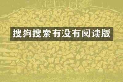 搜狗搜索有没有阅读版