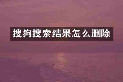 搜狗搜索结果怎么删除