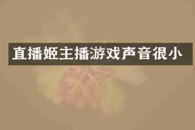 直播姬主播游戏声音很小