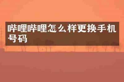 哔哩哔哩怎么样更换手机号码