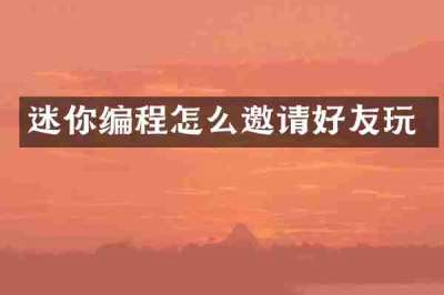 迷你编程怎么邀请好友玩