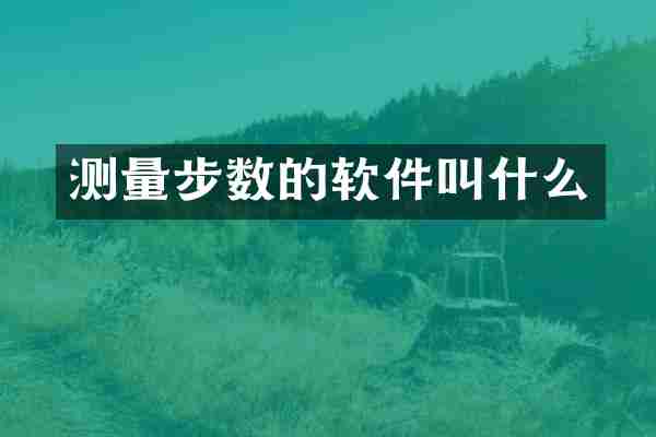 测量步数的软件叫什么