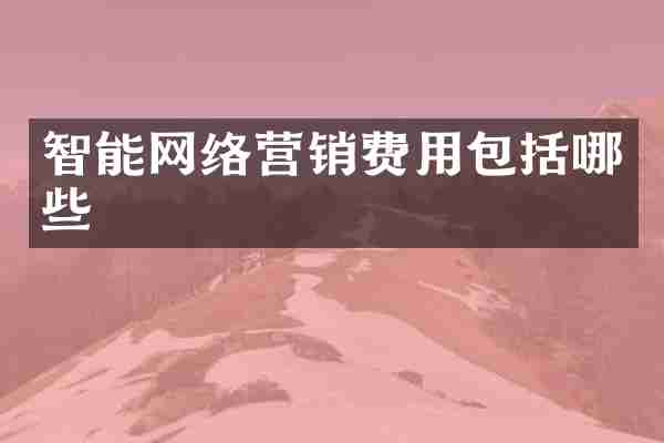 智能网络营销费用包括哪些