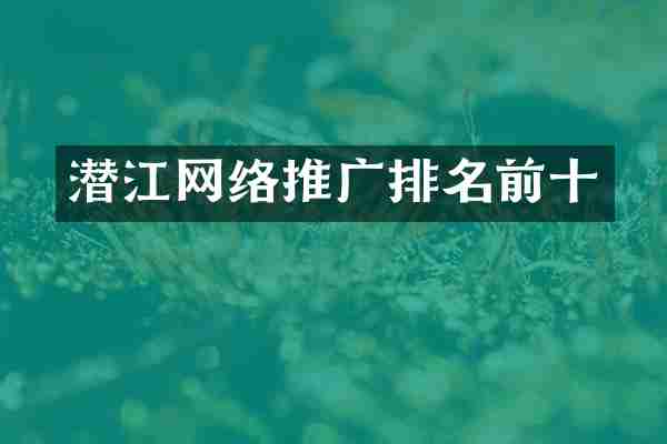 潜江网络推广排名前十