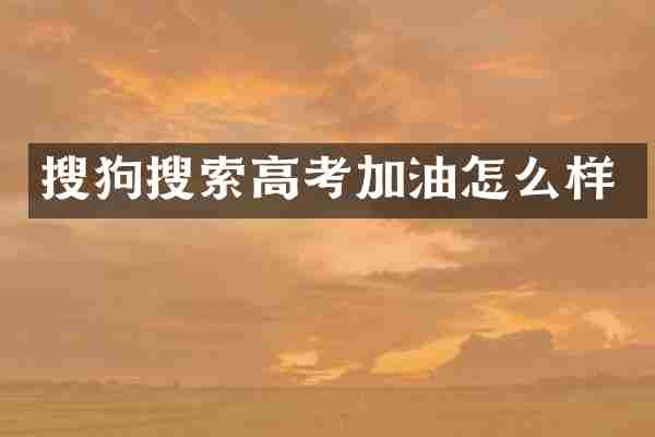 搜狗搜索高考加油怎么样