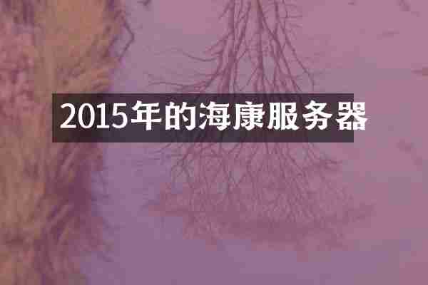 2015年的海康服务器