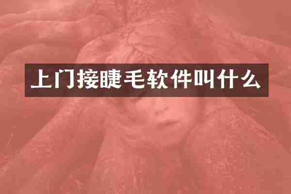 上门接睫毛软件叫什么