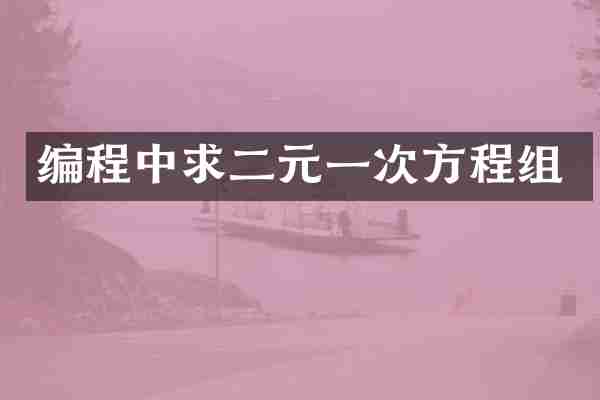 编程中求二元一次方程组