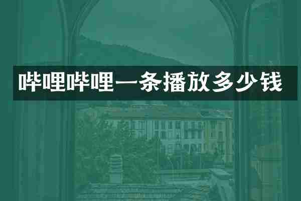 哔哩哔哩一条播放多少钱