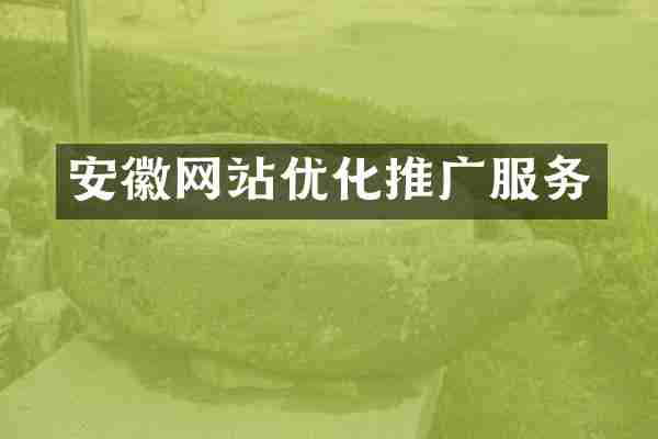 安徽网站优化推广服务