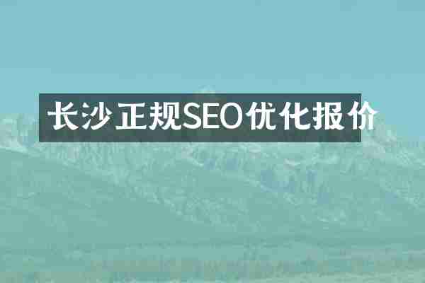 长沙正规SEO优化报价