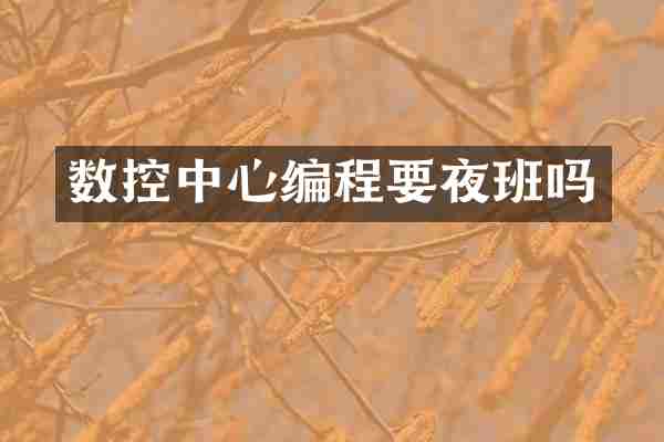 数控中心编程要夜班吗