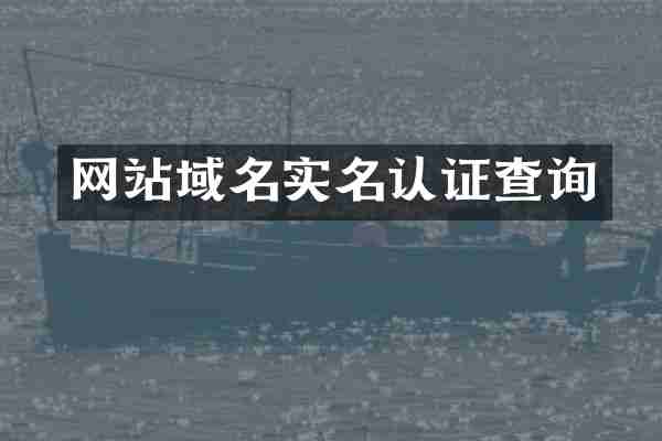 网站域名实名认证查询