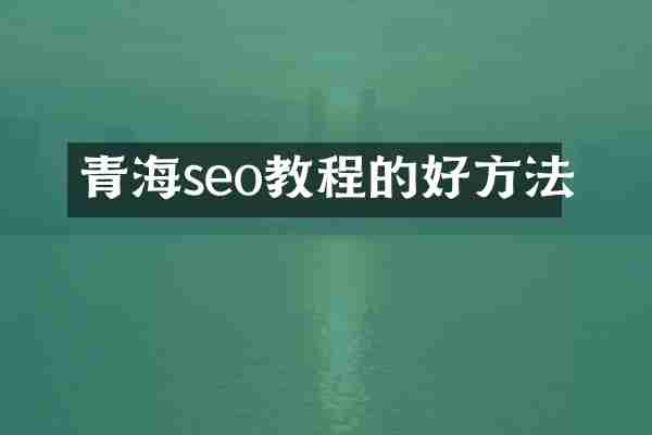 青海seo教程的好方法