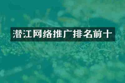 潜江网络推广排名前十