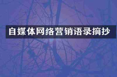 自媒体网络营销语录摘抄