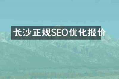 长沙正规SEO优化报价