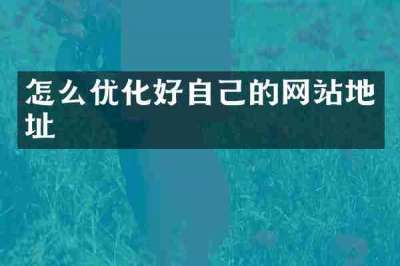 怎么优化好自己的网站地址