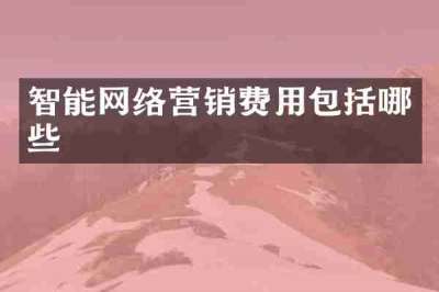 智能网络营销费用包括哪些