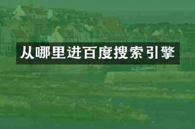 从哪里进百度搜索引擎