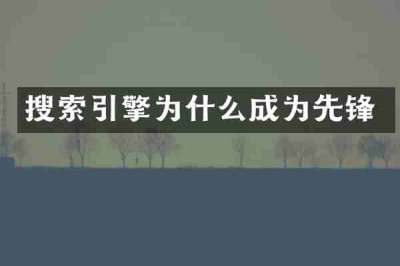 搜索引擎为什么成为先锋