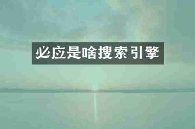 必应是啥搜索引擎